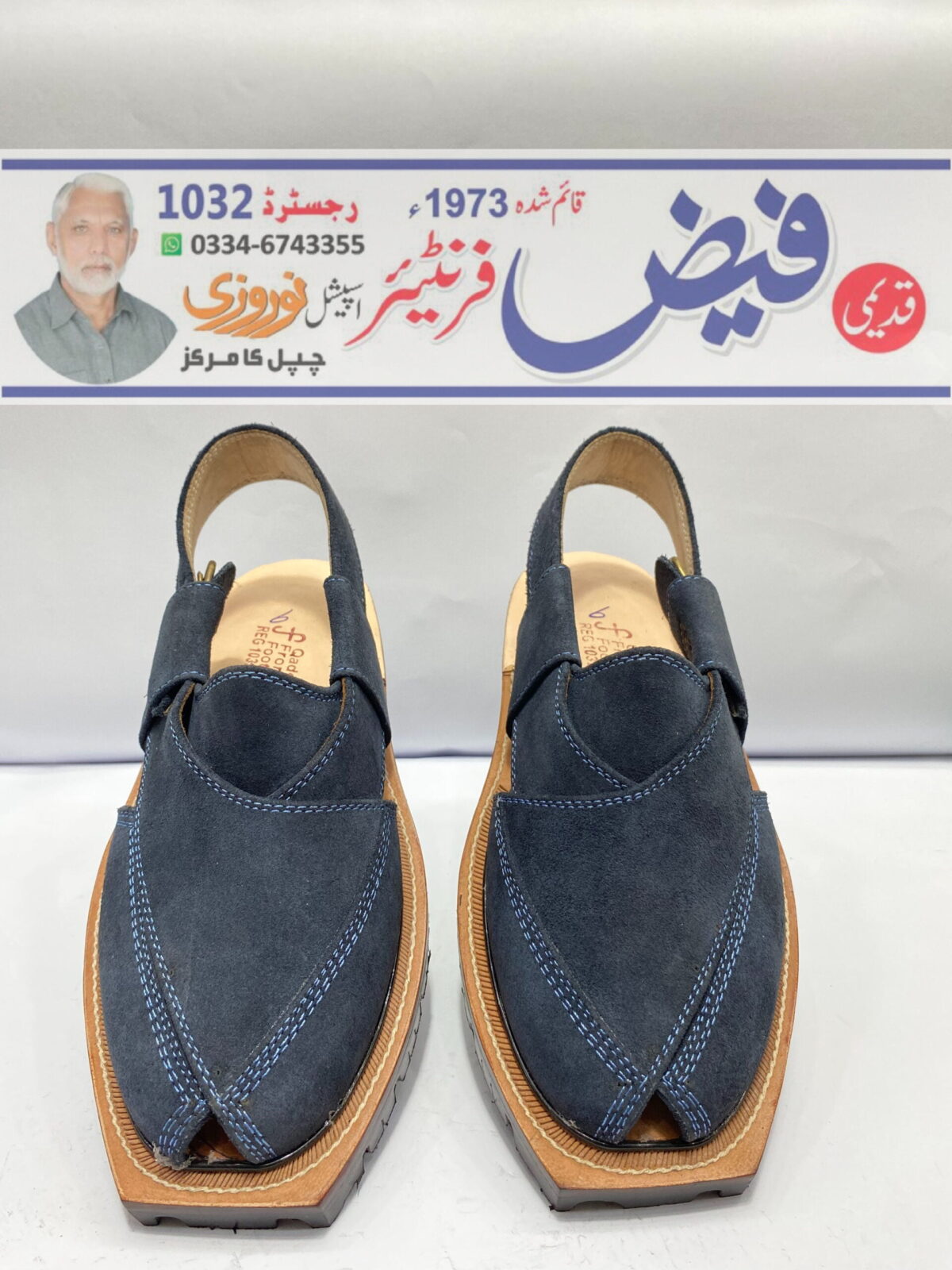 Faiz 1032 – Norozi Shape Navy Blue Sabir Double Sole - Qadeemi Faiz ...